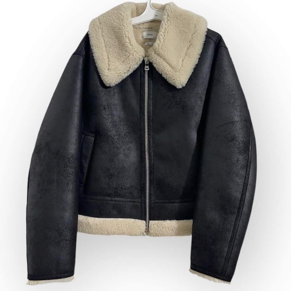 MANGO Shearling collar jacket